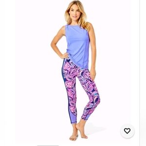Lilly Pulitzer Weekender Leggings Luxletic Small High Rise Midi Flock To The Top